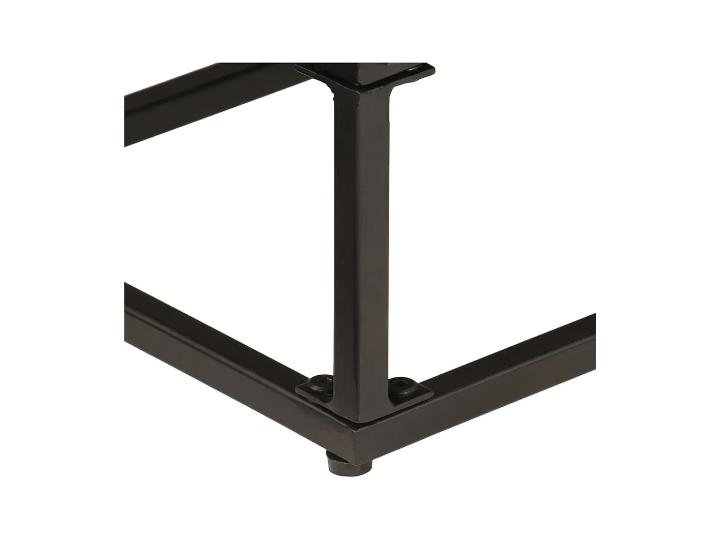Buffet noir 55x30x76 cm bois massif de manguier et fer