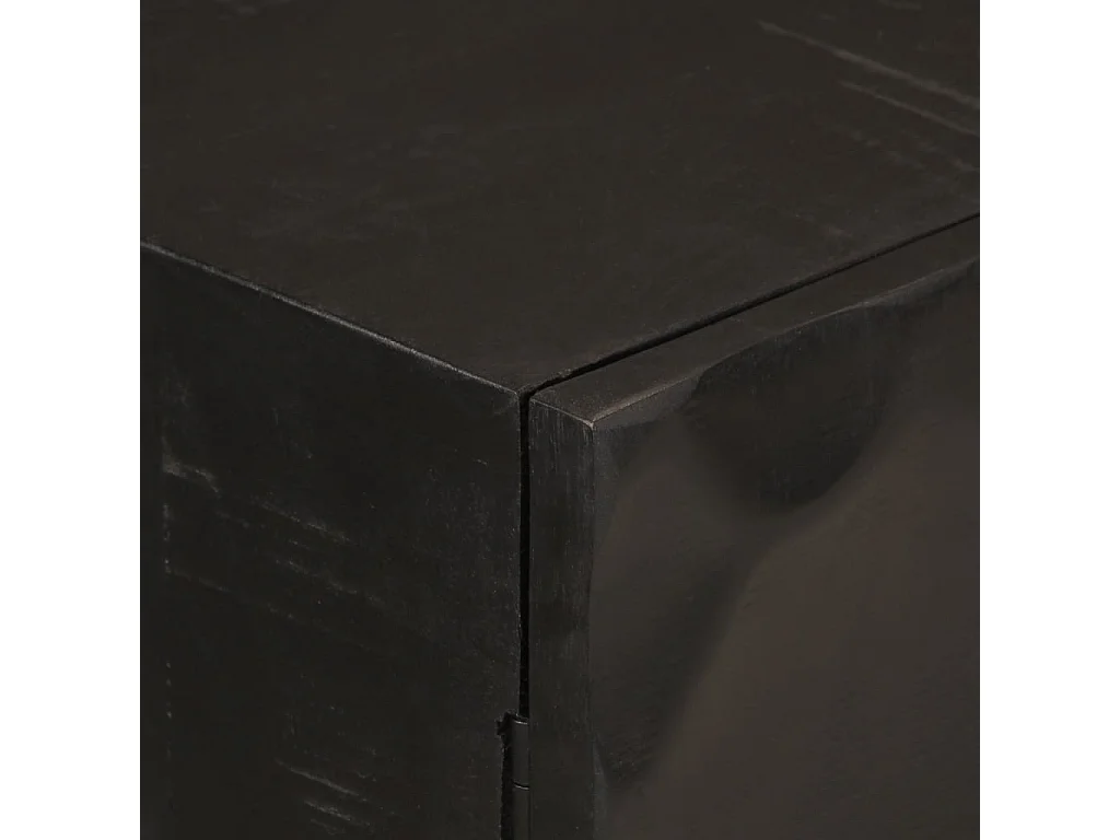 Buffet noir 55x30x76 cm bois massif de manguier et fer