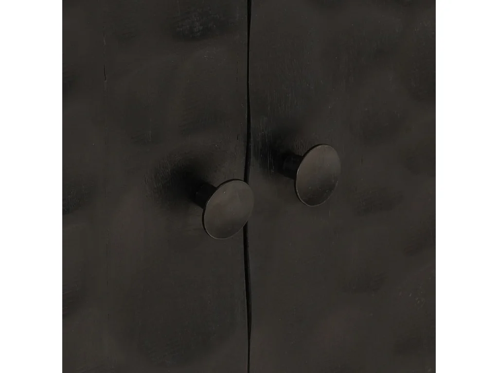 Buffet noir 55x30x76 cm bois massif de manguier et fer
