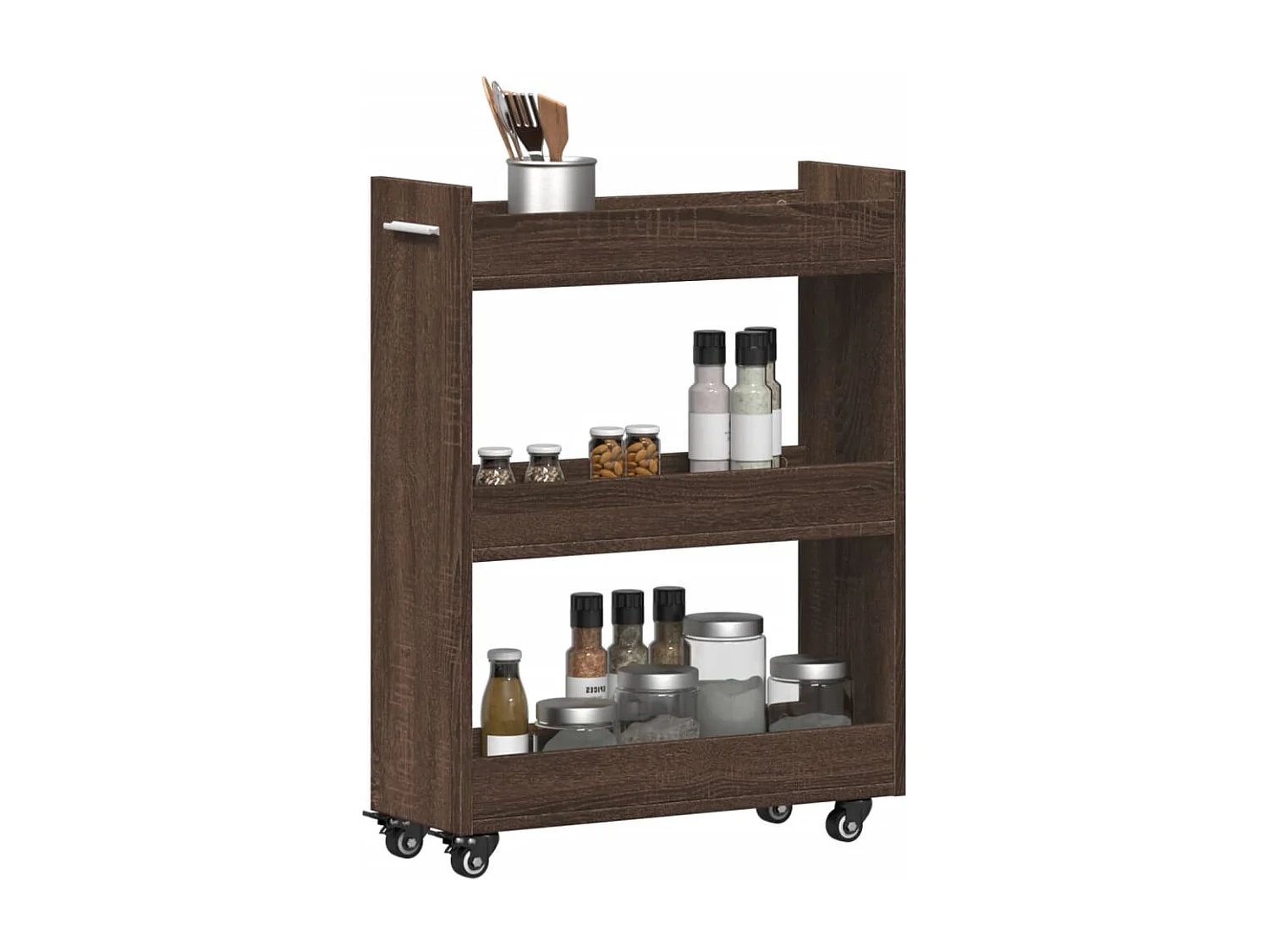 Kleiderschrank mit Rollen, braune Eiche, 60 x 22 x 79 cm, Holzwerkstoff