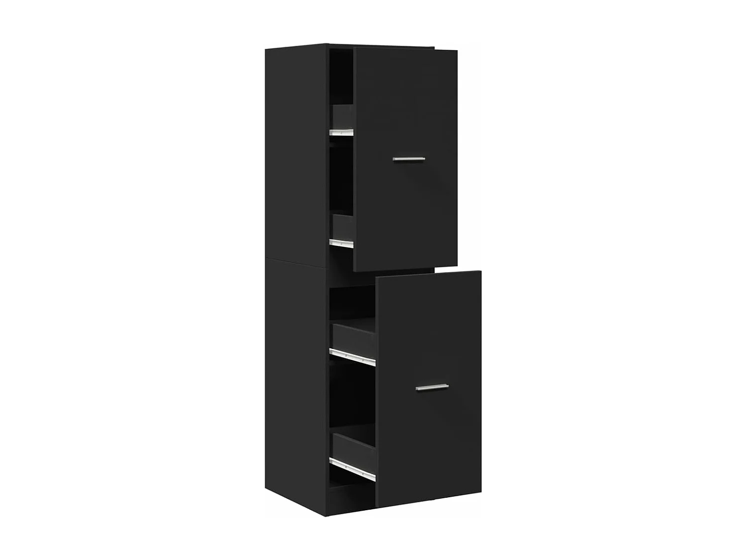 Mueble boticario negro 40x41x144,5 cm de madera contrachapada