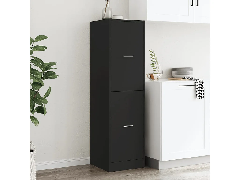 Mueble boticario negro 40x41x144,5 cm de madera contrachapada