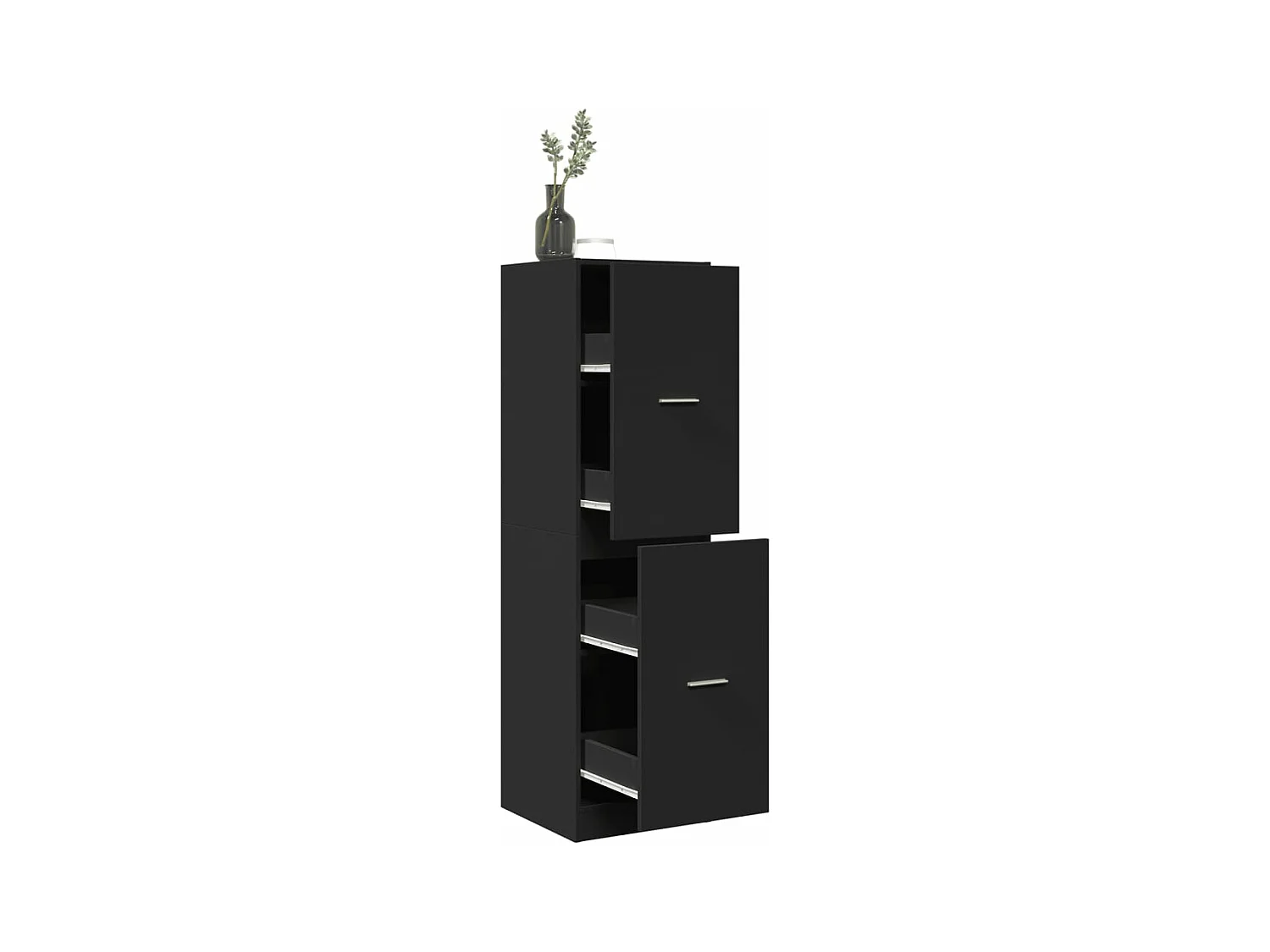 Zwarte apothekerskast 40x41x144,5 cm samengesteld hout