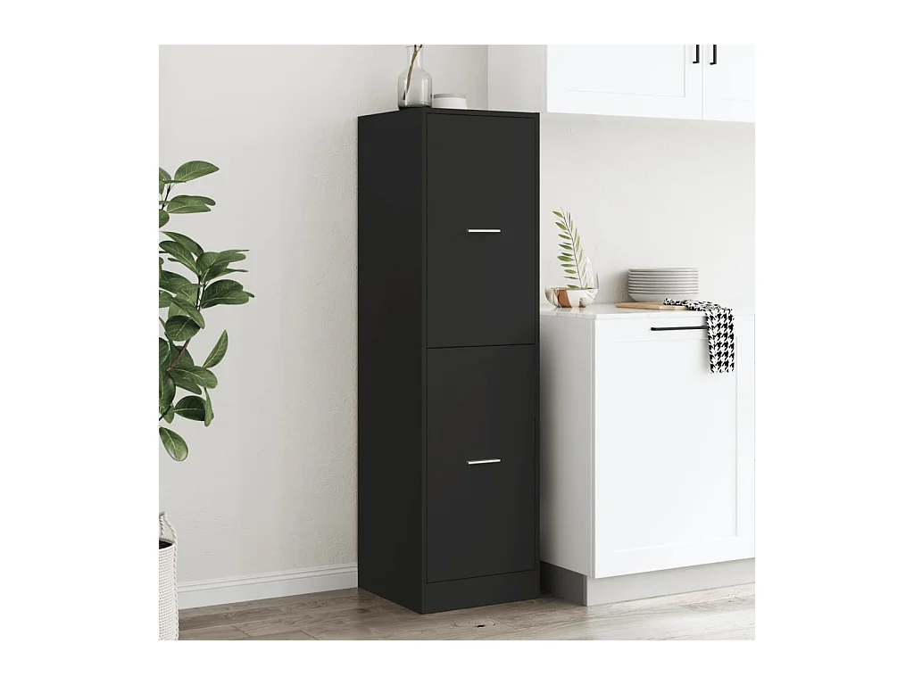 Armoire d'apothicaire noir 40x41x144,5 cm bois d'ingénierie