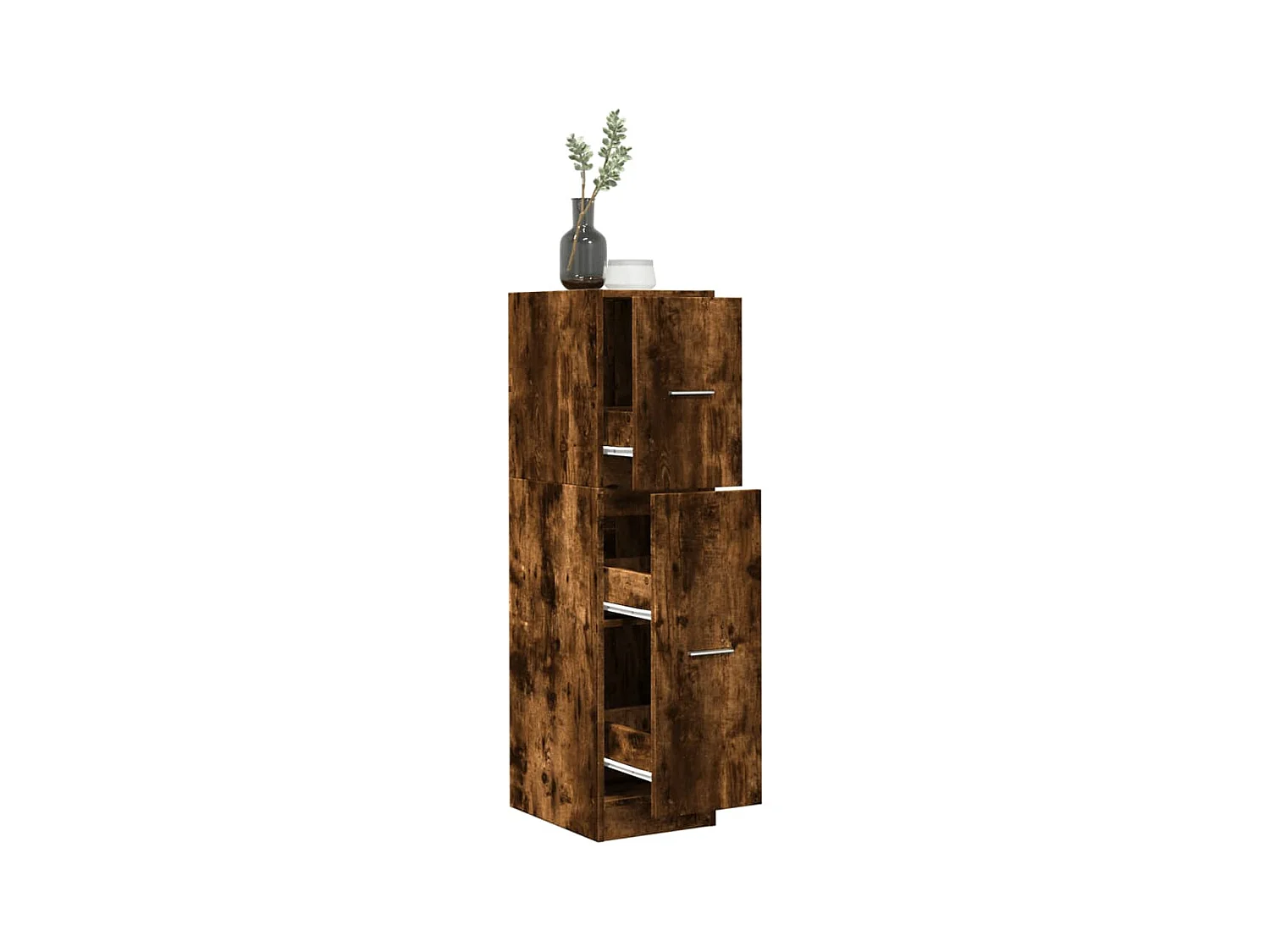 Armoire d'apothicaire chêne fumé 30x41x118 cm bois d'ingénierie