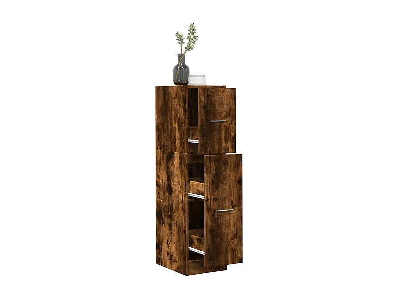Armoire d'apothicaire chêne fumé 30x41x118 cm bois d'ingénierie