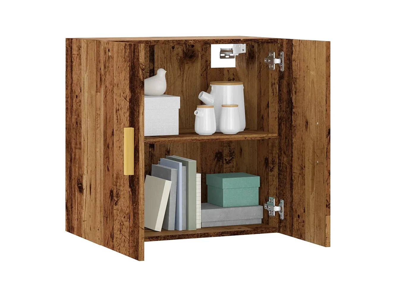 Oude houten wandkast 60x31x60 cm samengesteld hout