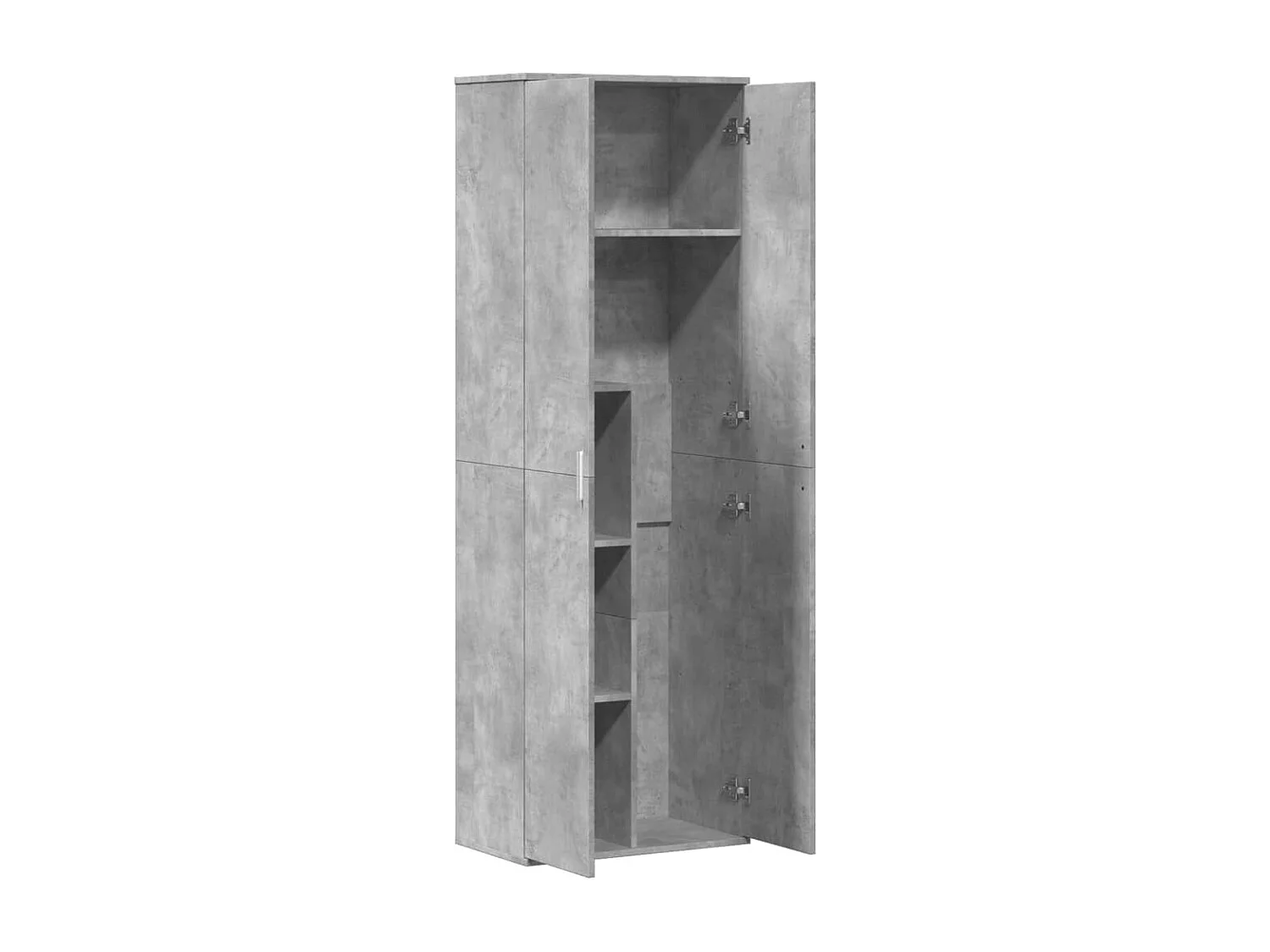 Buffet haut gris béton 60x35x180 cm bois d'ingénierie