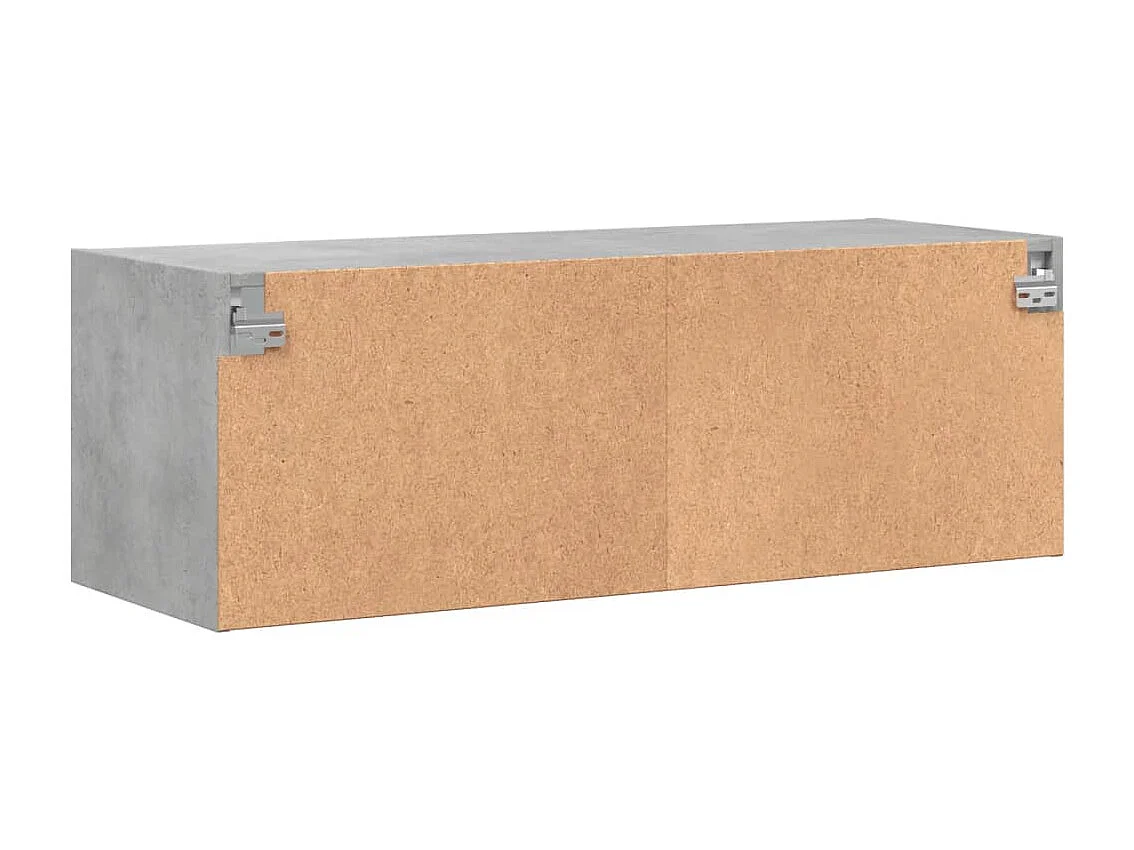 Mueble de pared con puertas de cristal gris hormigón 102x37x35 cm