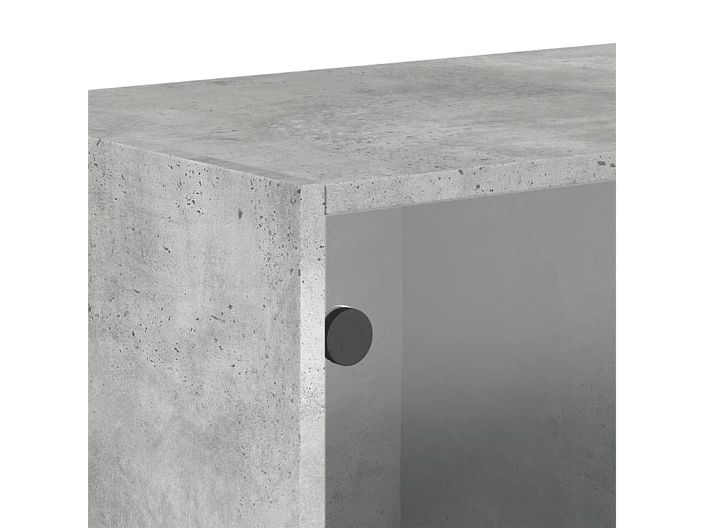 Pensile con ante in vetro grigio cemento 68,5x37x35 cm