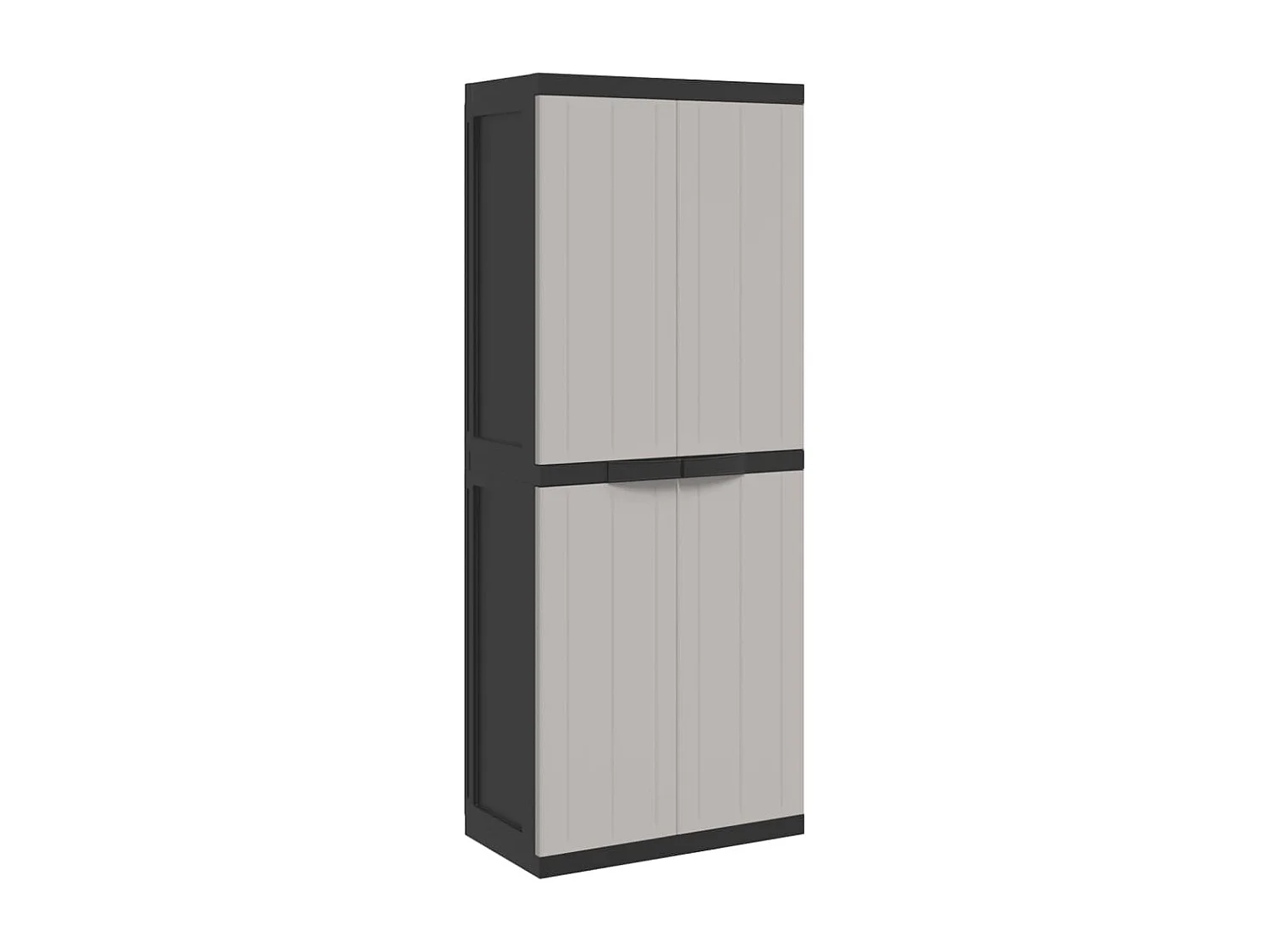 Armoire de rangement d'extérieur gris et noir 65x37x165 cm PP