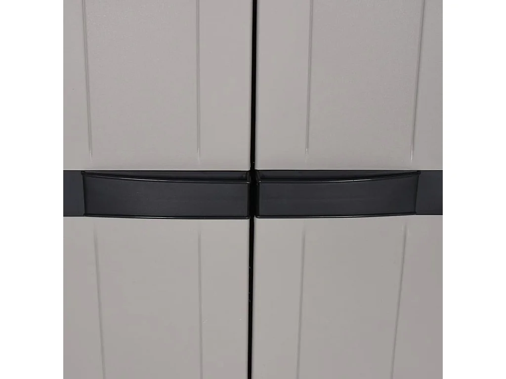 Armoire de rangement d'extérieur gris et noir 65x37x165 cm PP