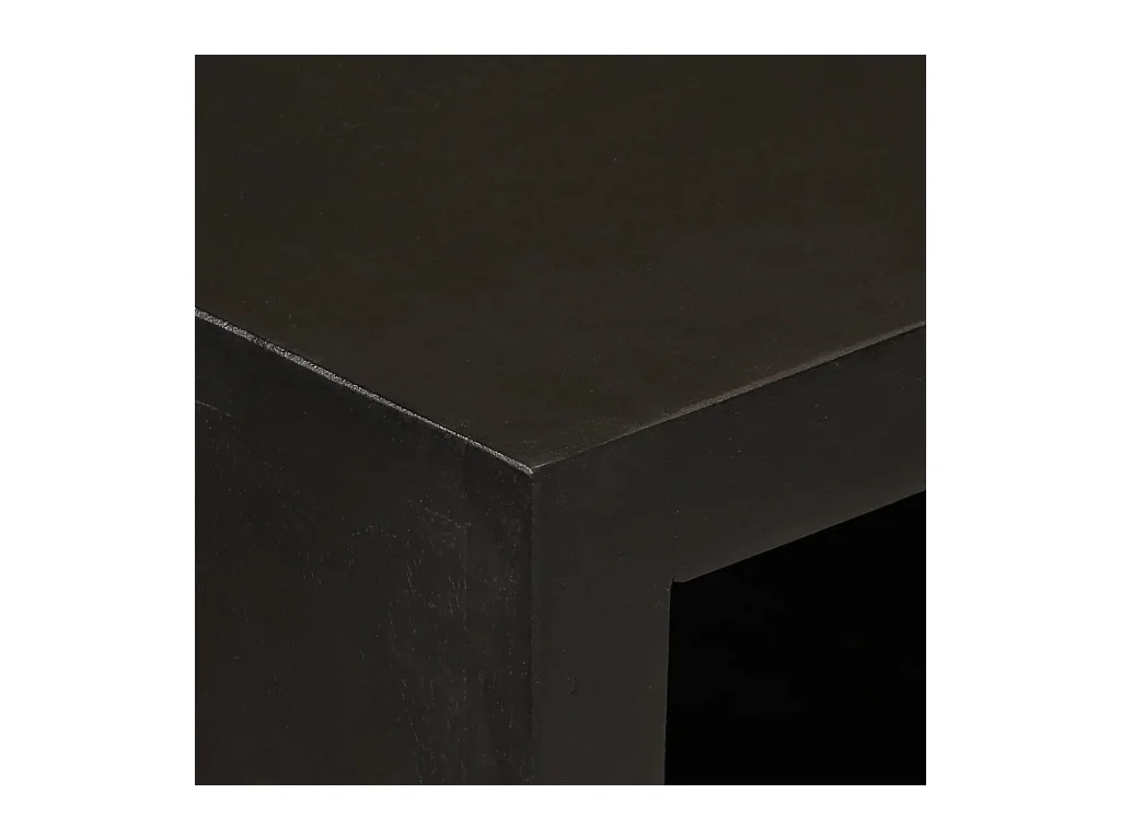 Buffet noir 55x30x76 cm bois massif de manguier et fer