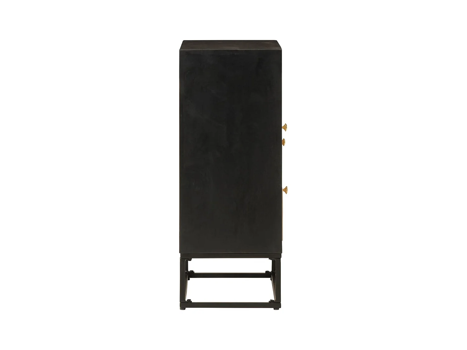 Buffet noir 55x30x76 cm bois massif de manguier et fer