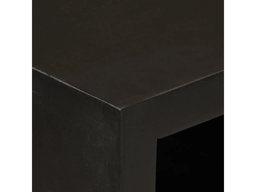 Buffet noir 55x30x76 cm bois massif de manguier et fer