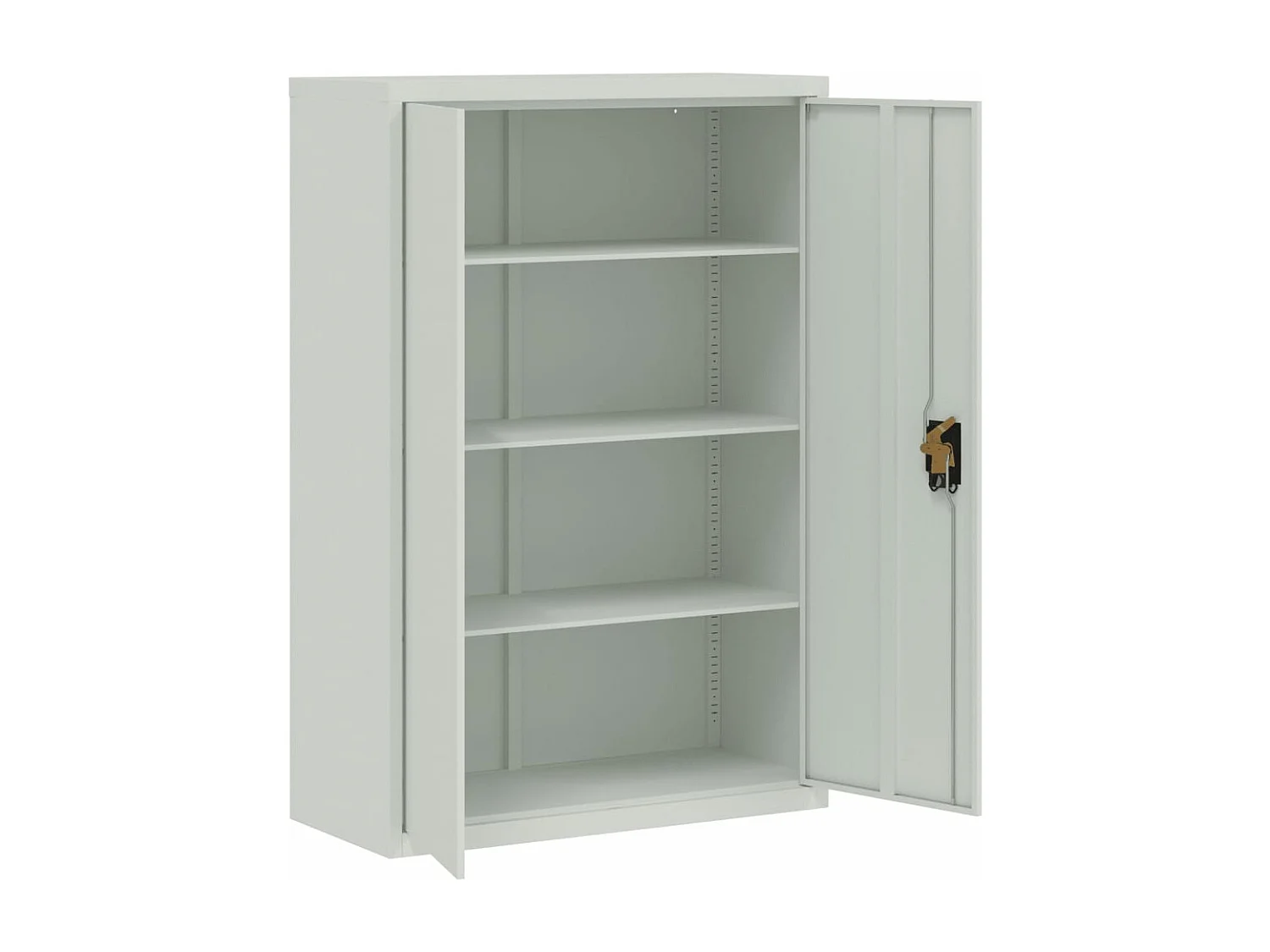 Hellgrauer Aktenschrank 90x40x180 cm aus Stahl