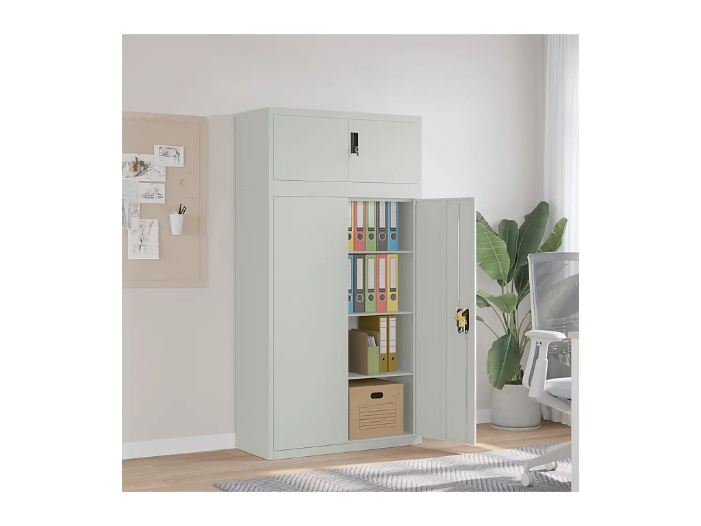 Classeur gris clair 90x40x180 cm acier