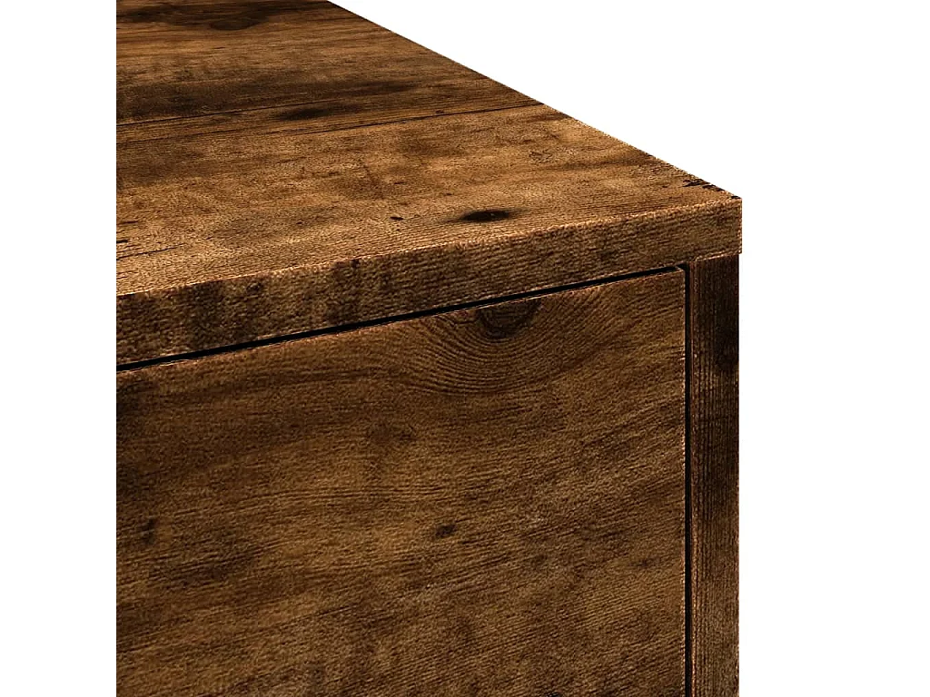 Mueble de baño estrecho con ruedas de roble ahumado