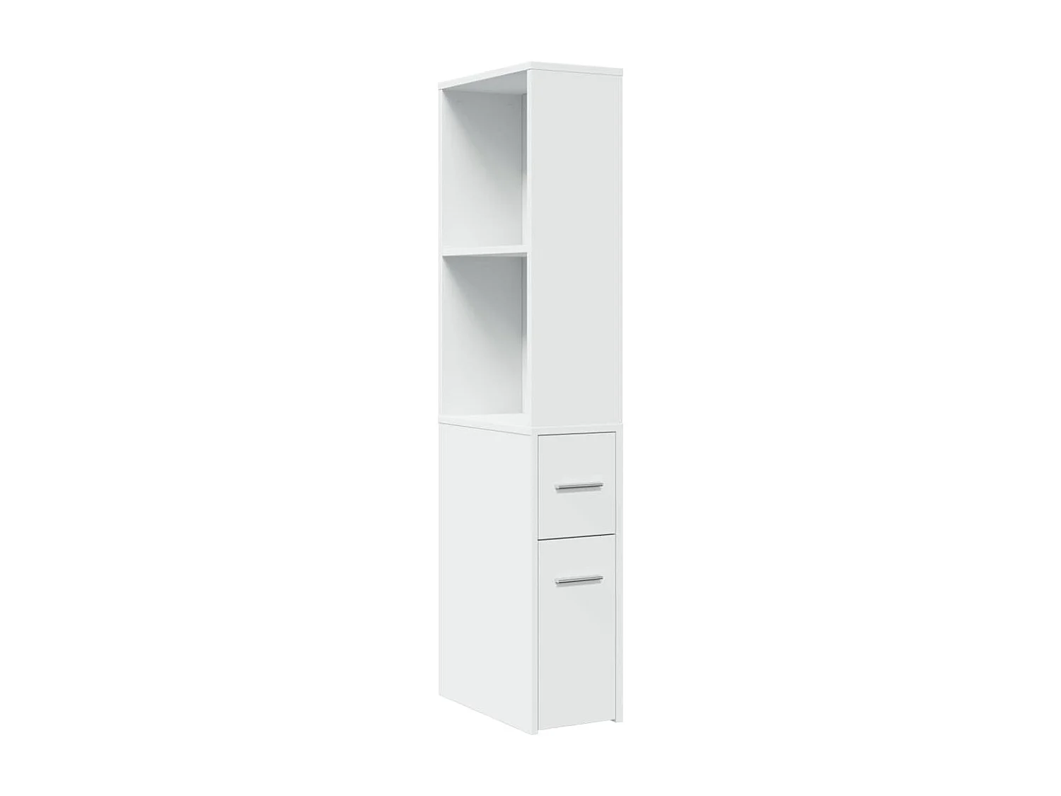 Armoire de salle de bain étroite avec roulettes blanc