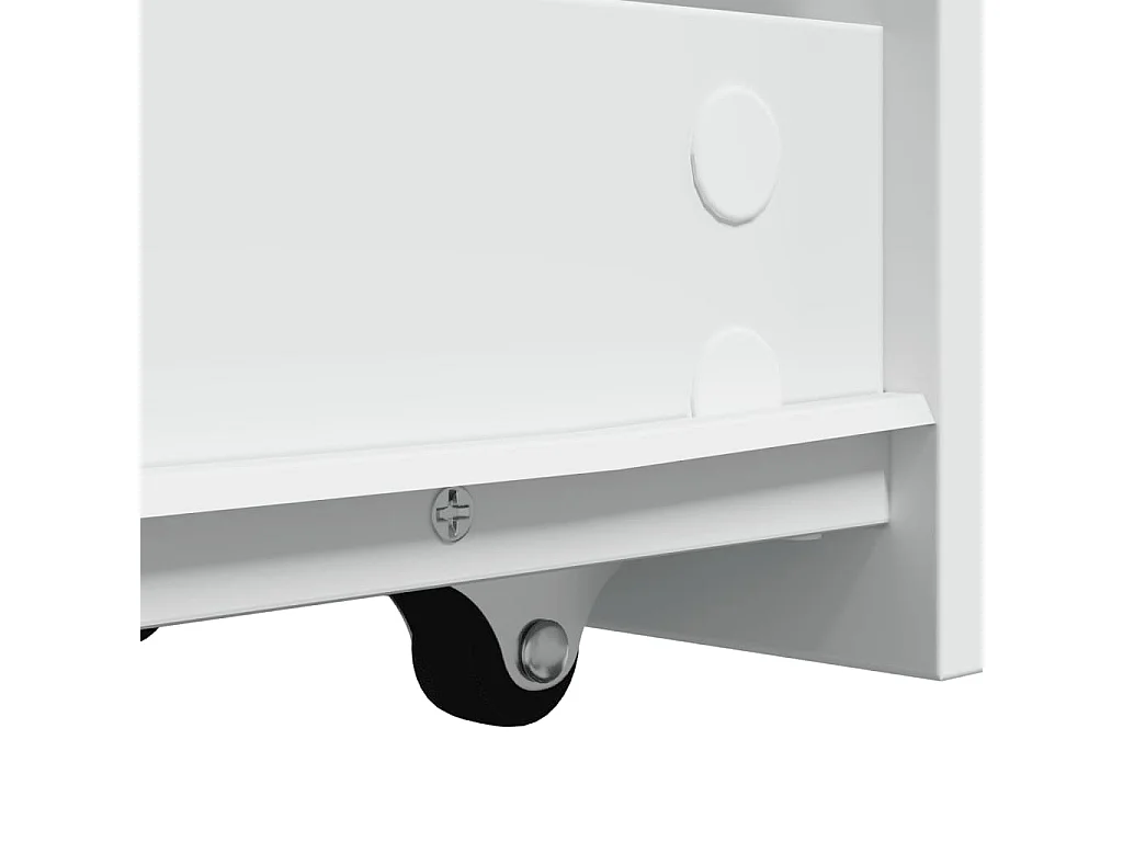 Armoire de salle de bain étroite avec roulettes blanc