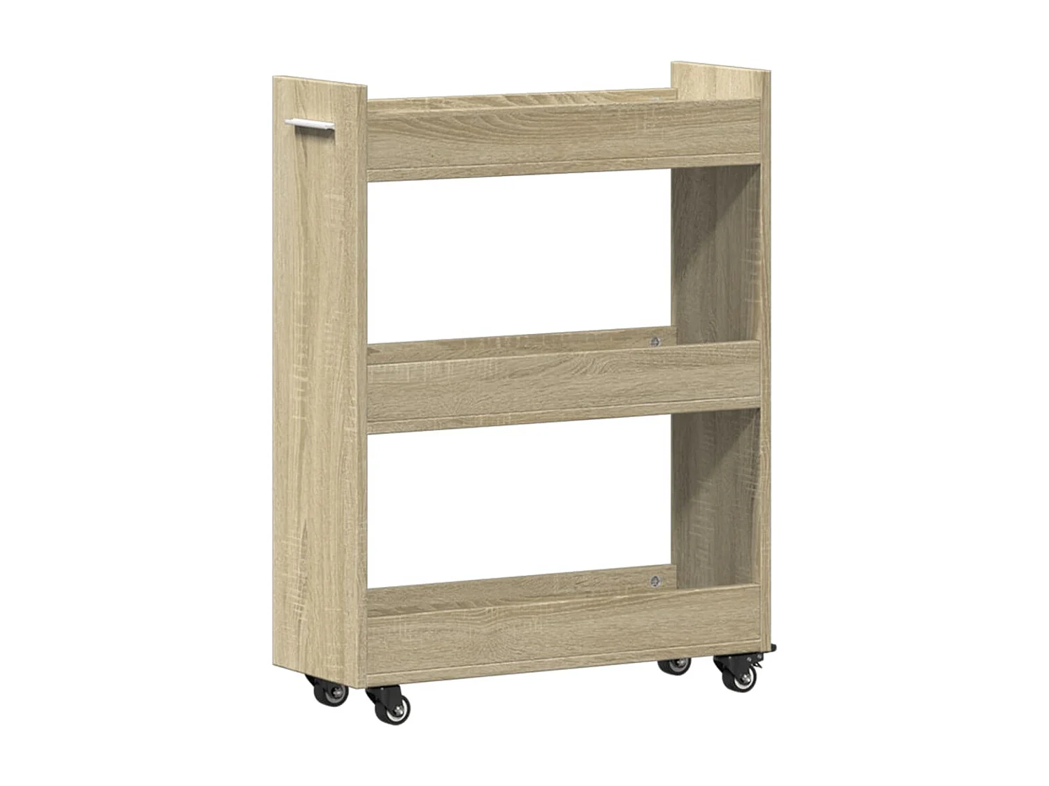 Armario con ruedas roble sonoma 60x22x79 cm madera contrachapada