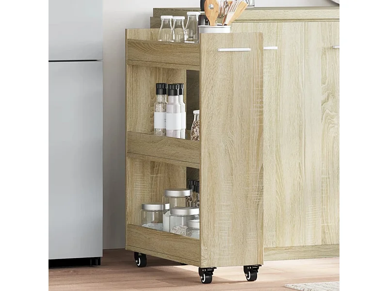 Armoire avec roues chêne sonoma 60x22x79 cm bois d'ingénierie