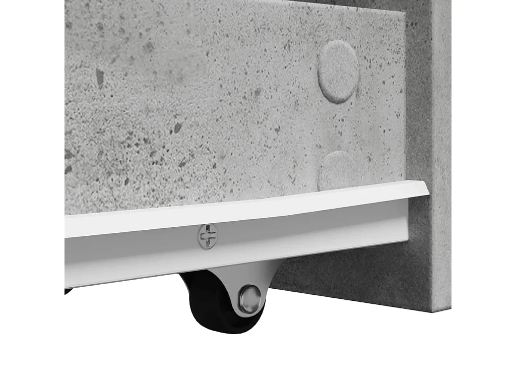 Mobile da bagno stretto con ruote grigio cemento