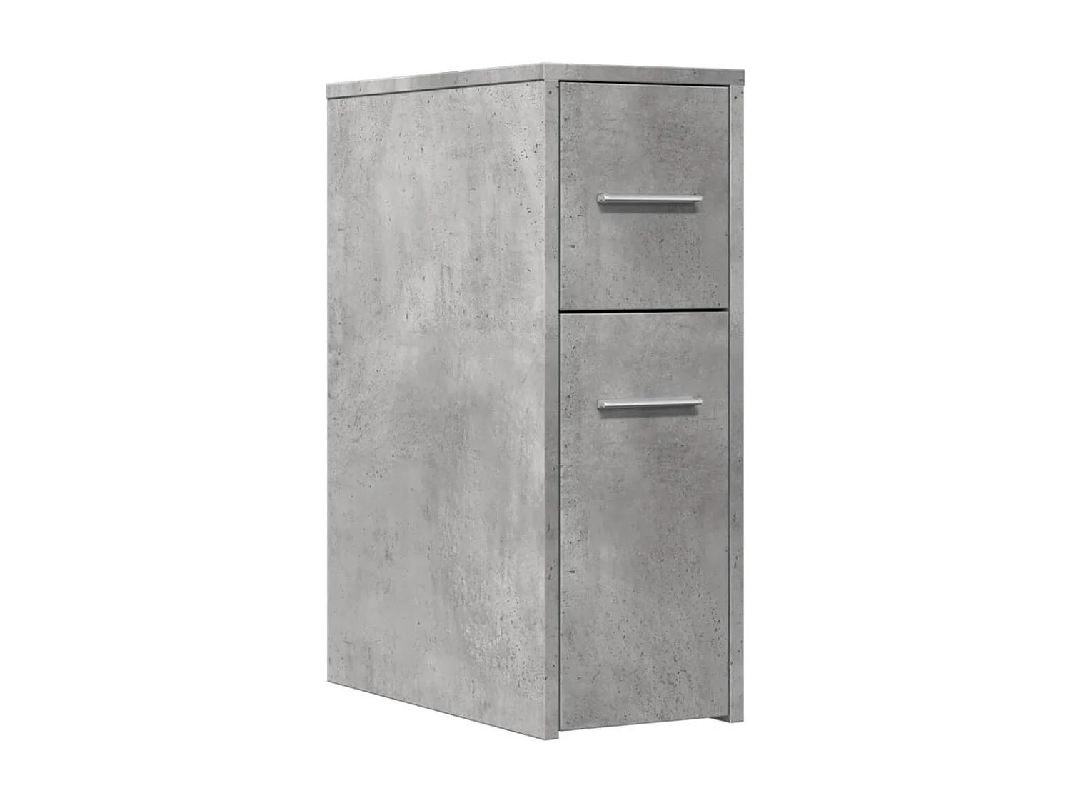 Armoire de salle de bain étroite avec roulettes gris béton