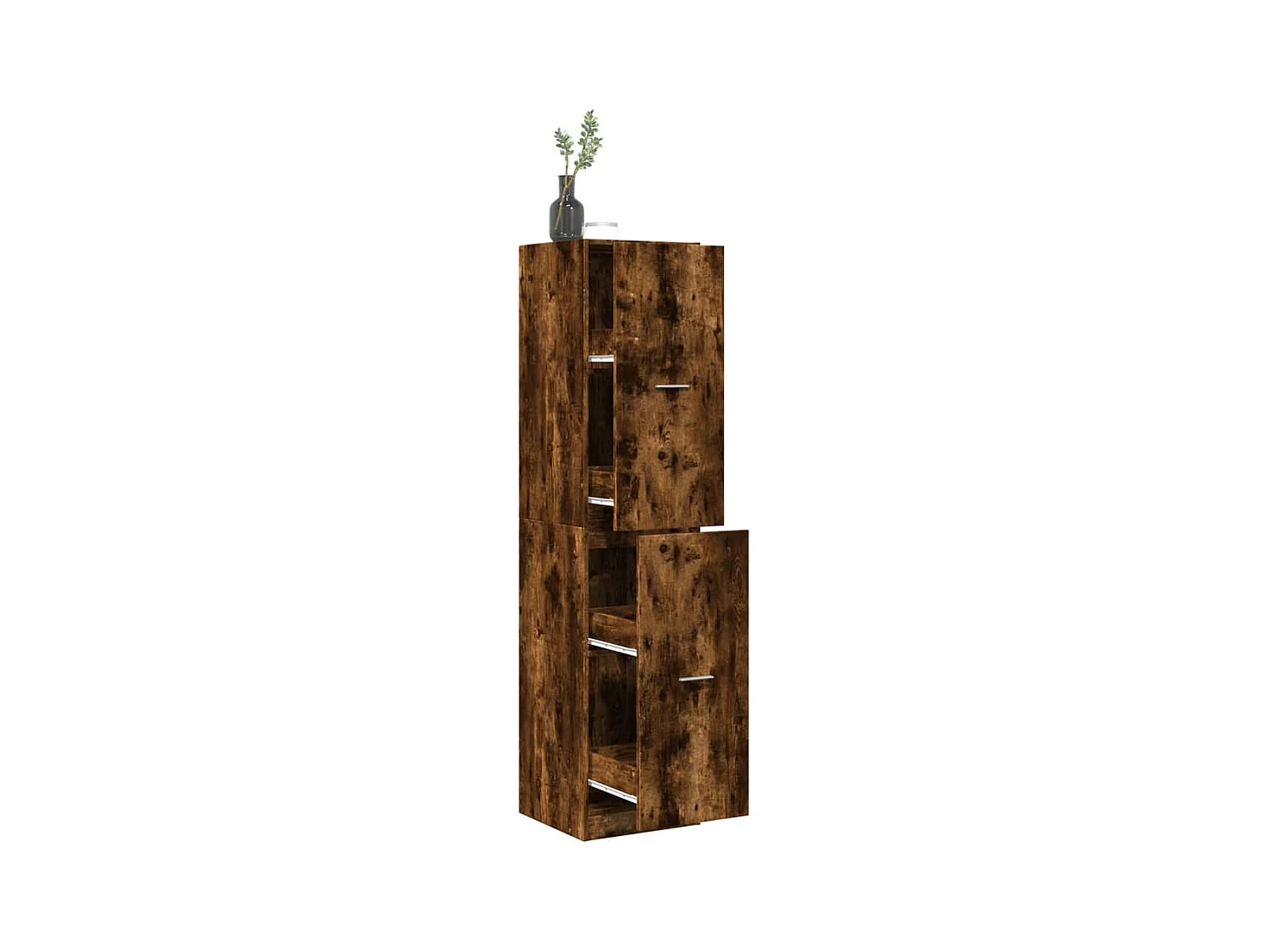 Armoire d'apothicaire chêne fumé 40x41x174,5 cm bois ingénierie