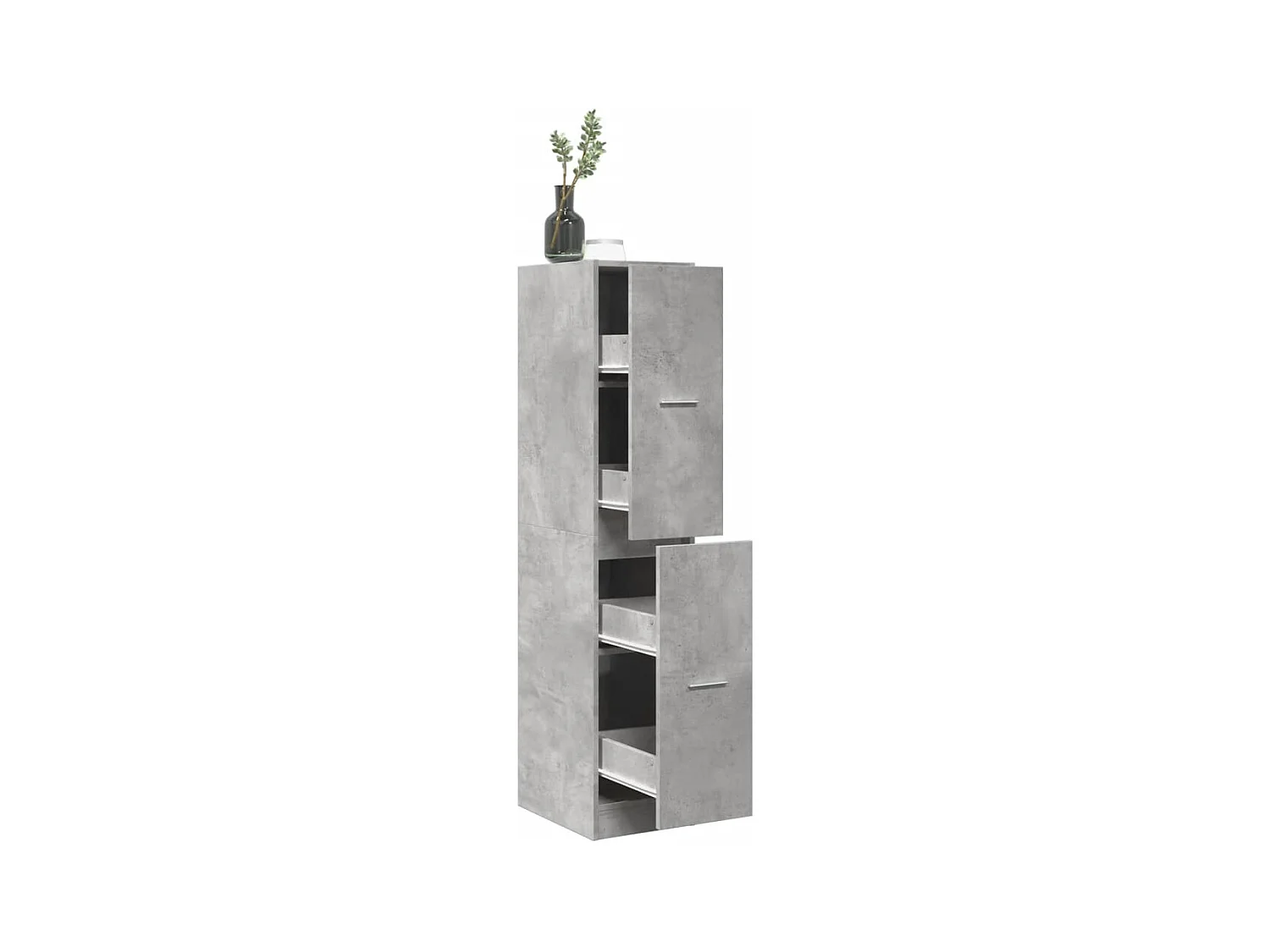 Betongrijze apothekerskast 30x41x144,5 cm parket