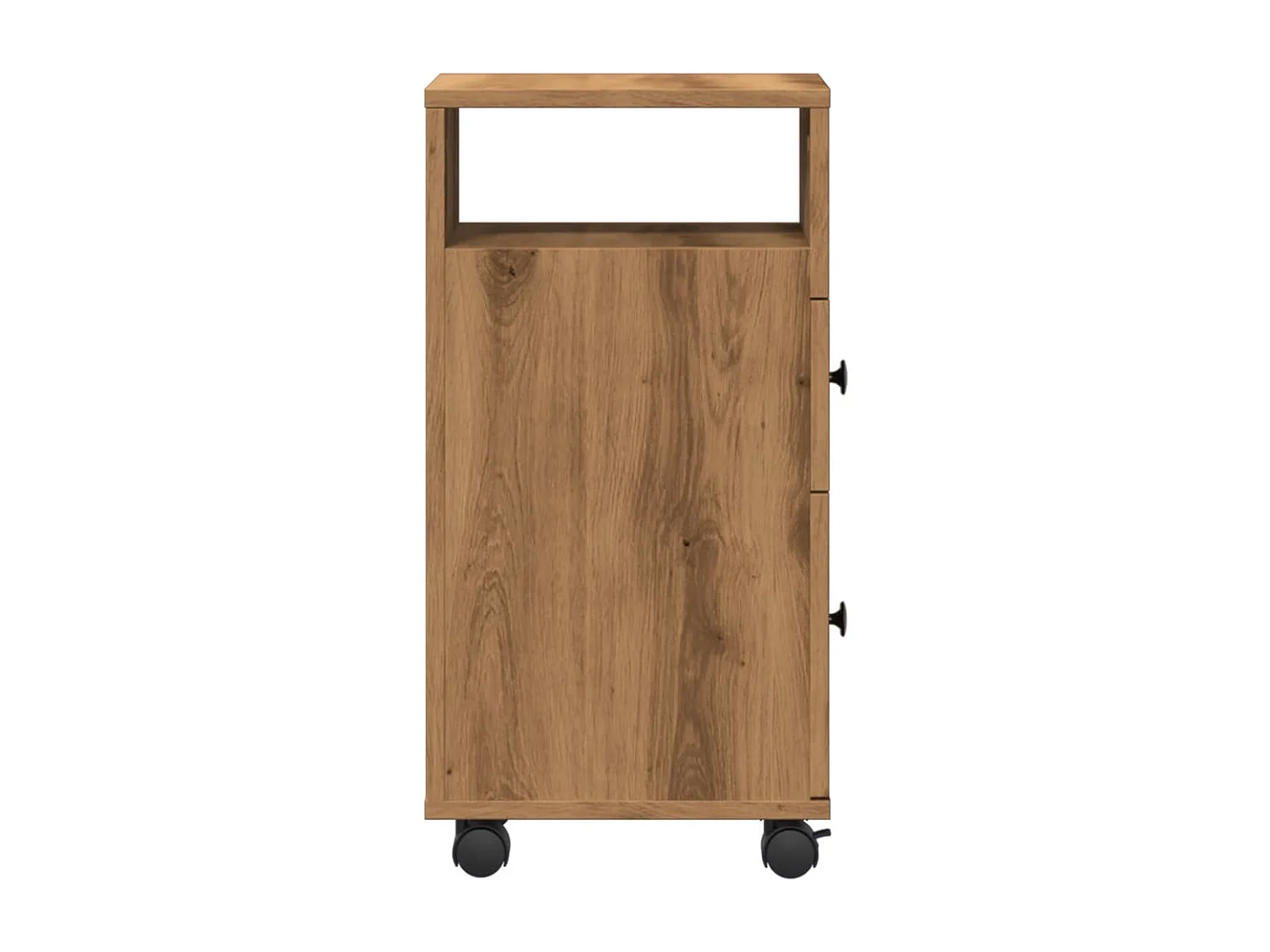 Meuble étroit de salle de bain à roulettes chêne artisanal