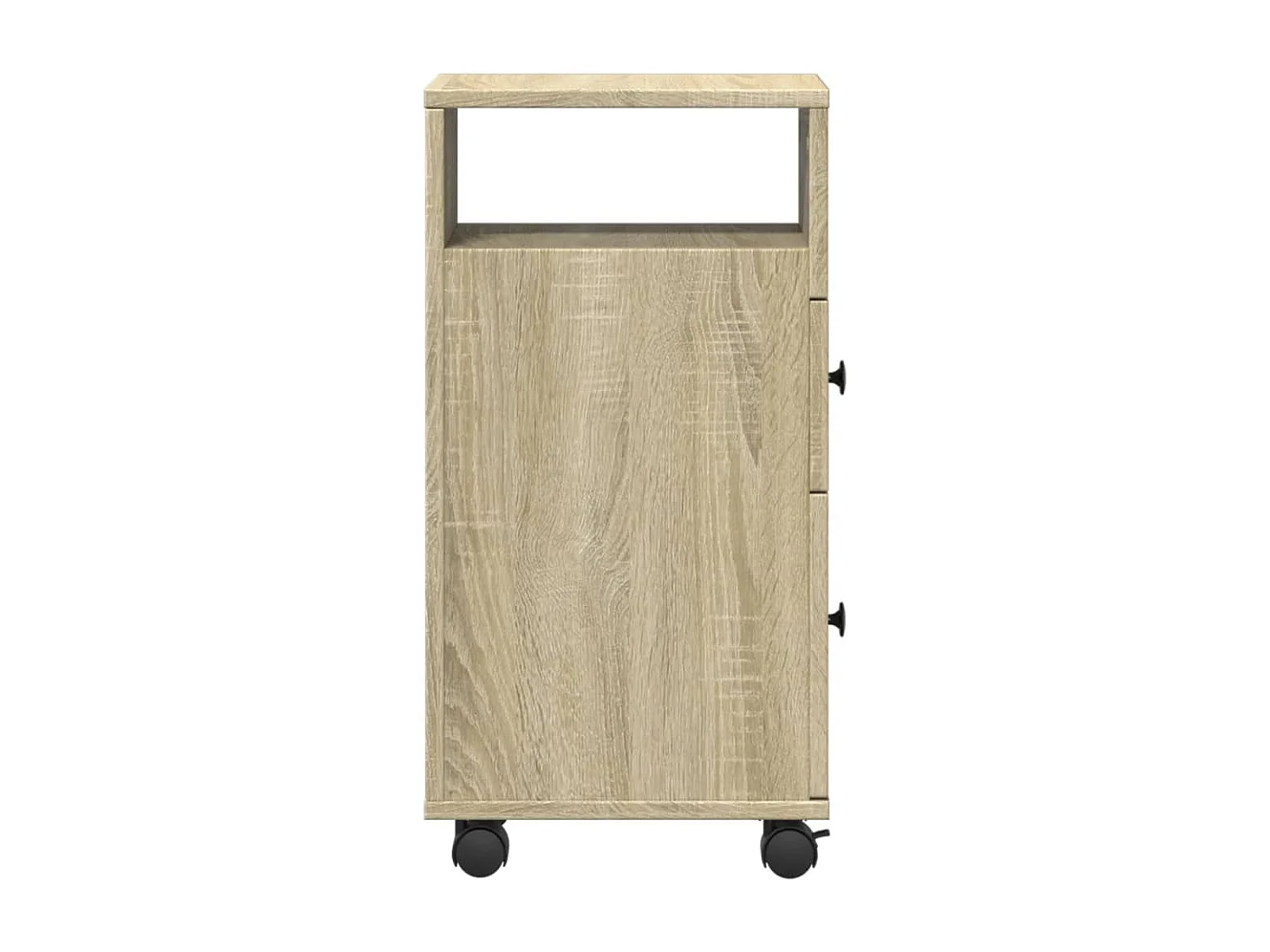 Meuble étroit de salle de bain à roulettes chêne sonoma