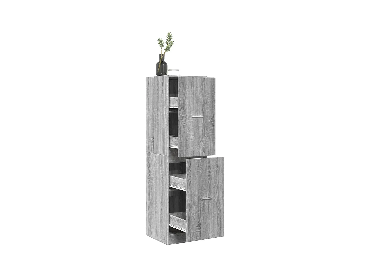 Sonoma grijze apothekerskast 40x41x144,5cm samengesteld hout
