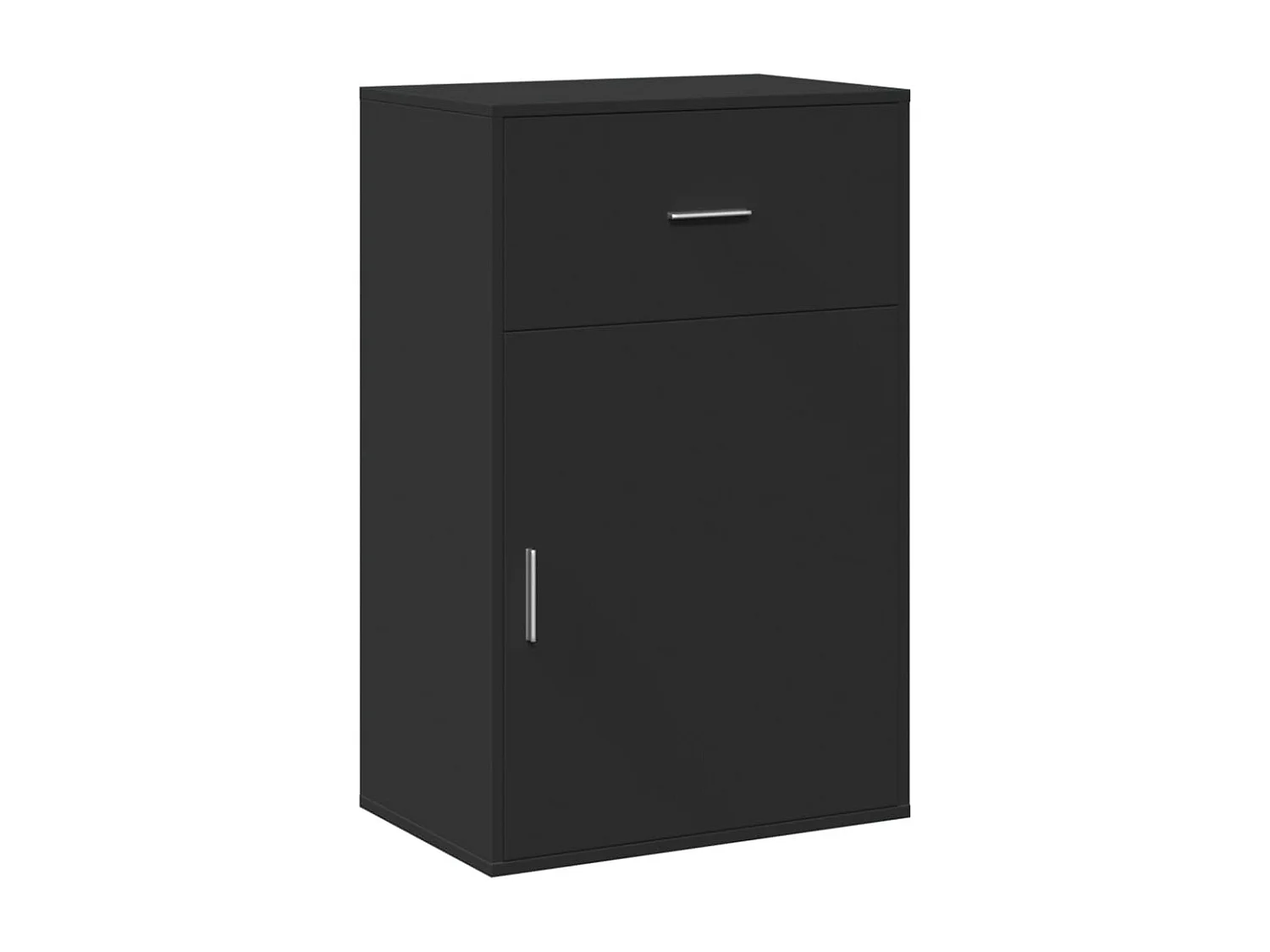 Armário de armazenamento preto 56,5x39x90 cm madeira projetada