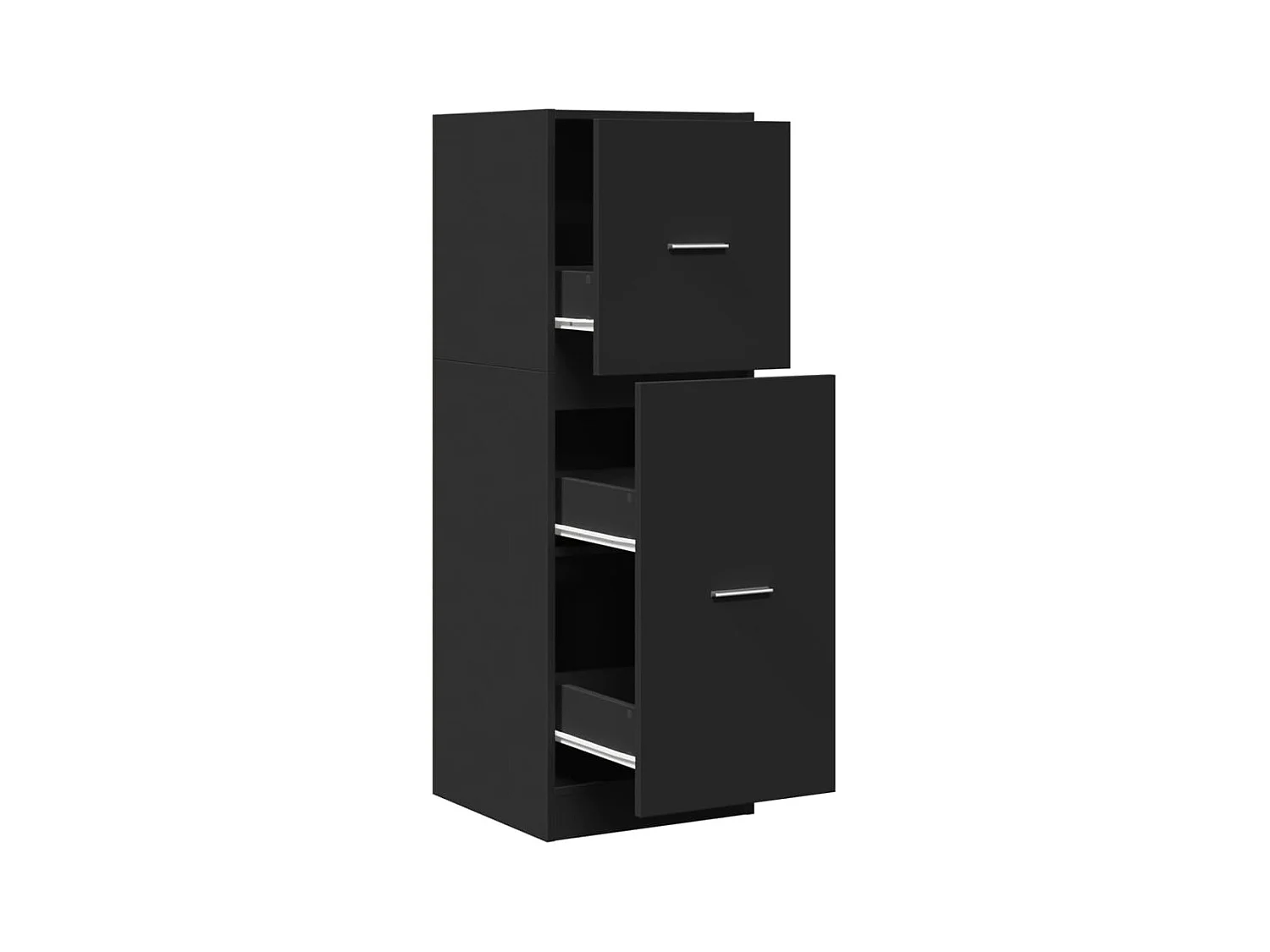 Armoire d'apothicaire noir 40x41x118 cm bois d'ingénierie