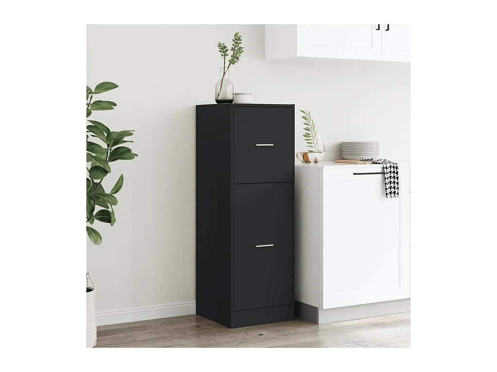 Armoire d'apothicaire noir 40x41x118 cm bois d'ingénierie