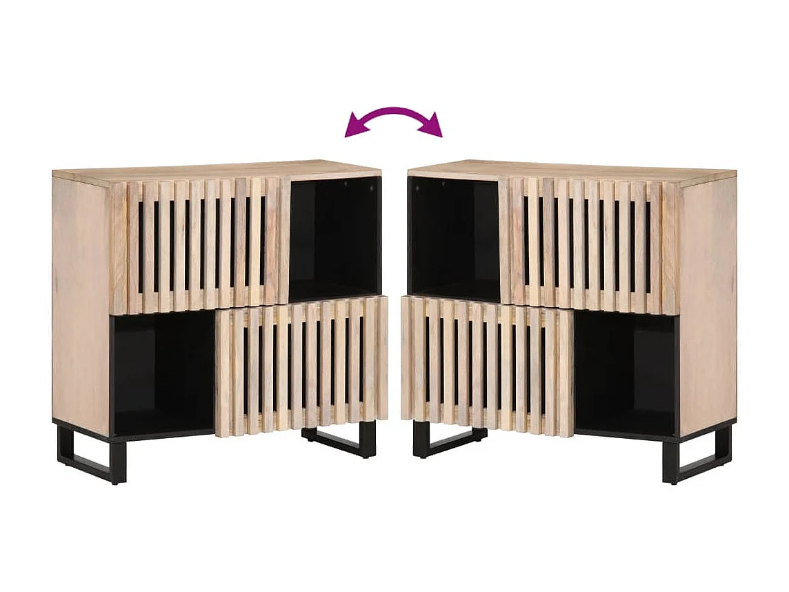 Buffet 80x34x75 cm Bois massif de manguier