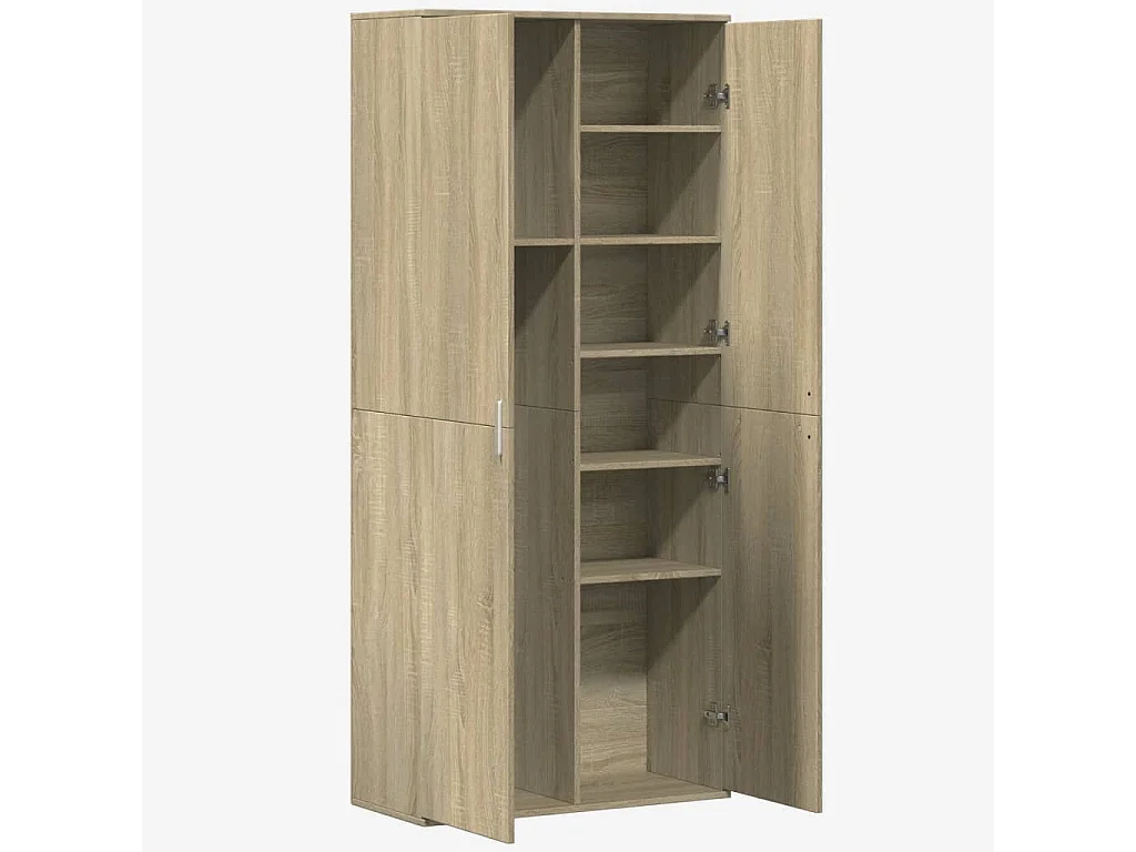 Buffet haut chêne sonoma 80x35x180 cm bois d'ingénierie