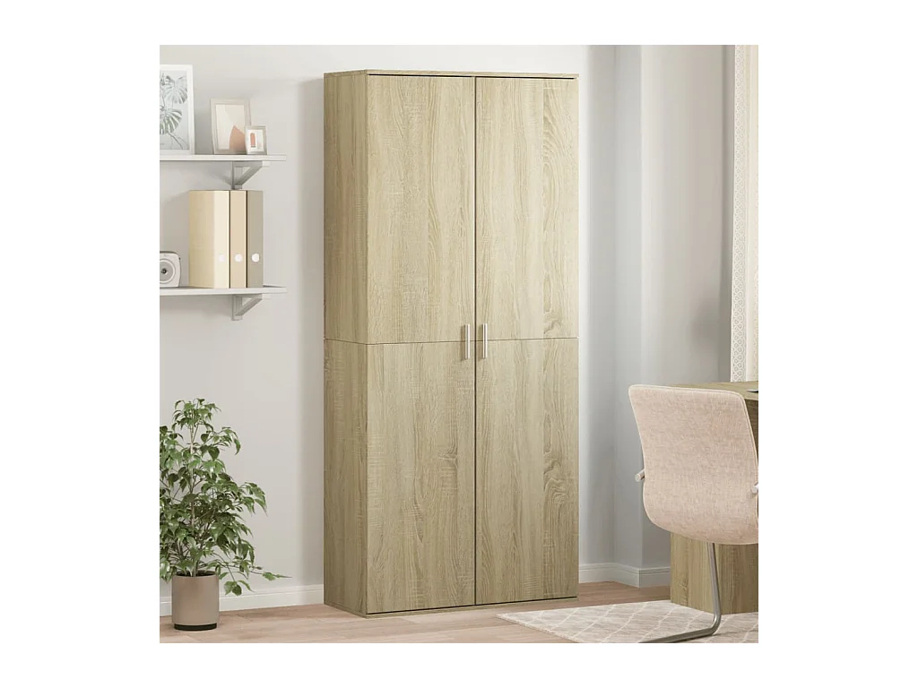 Buffet haut chêne sonoma 80x35x180 cm bois d'ingénierie