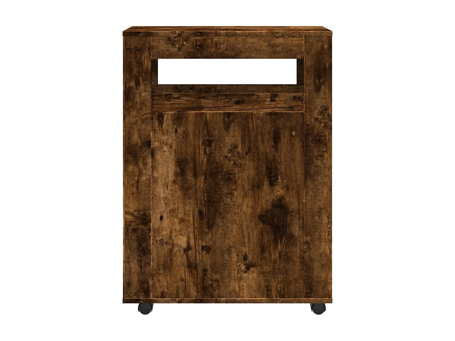 Muebles de baño estrechos con ruedas, roble ahumado