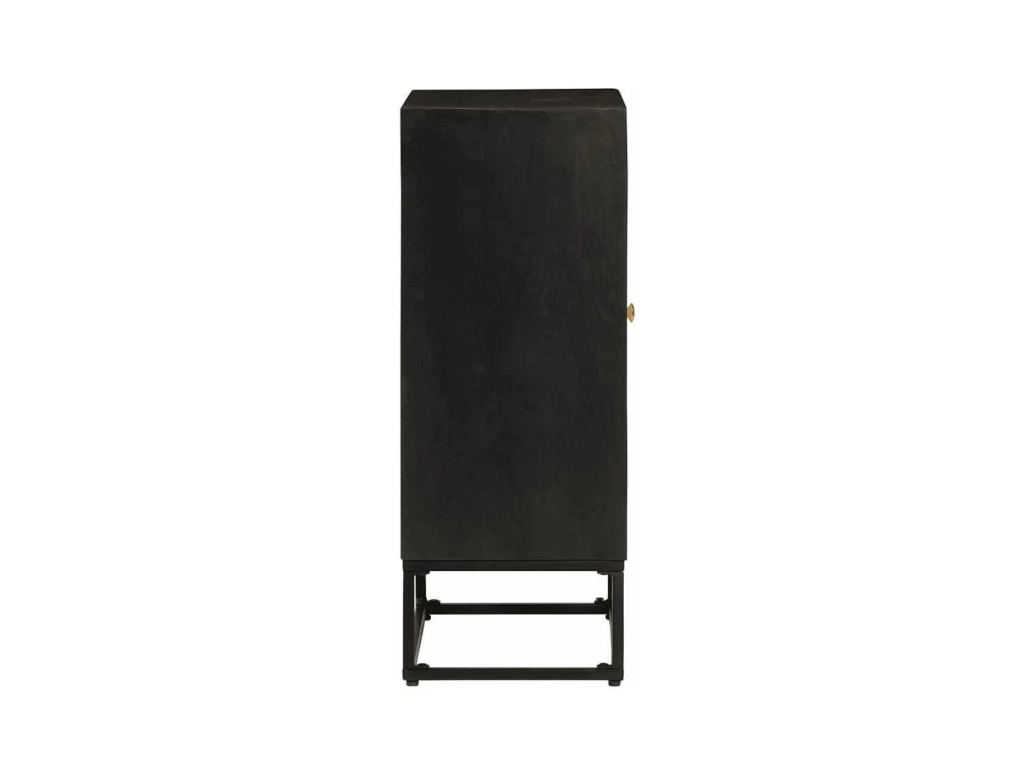 Buffet noir 55x30x76 cm bois massif de manguier et fer