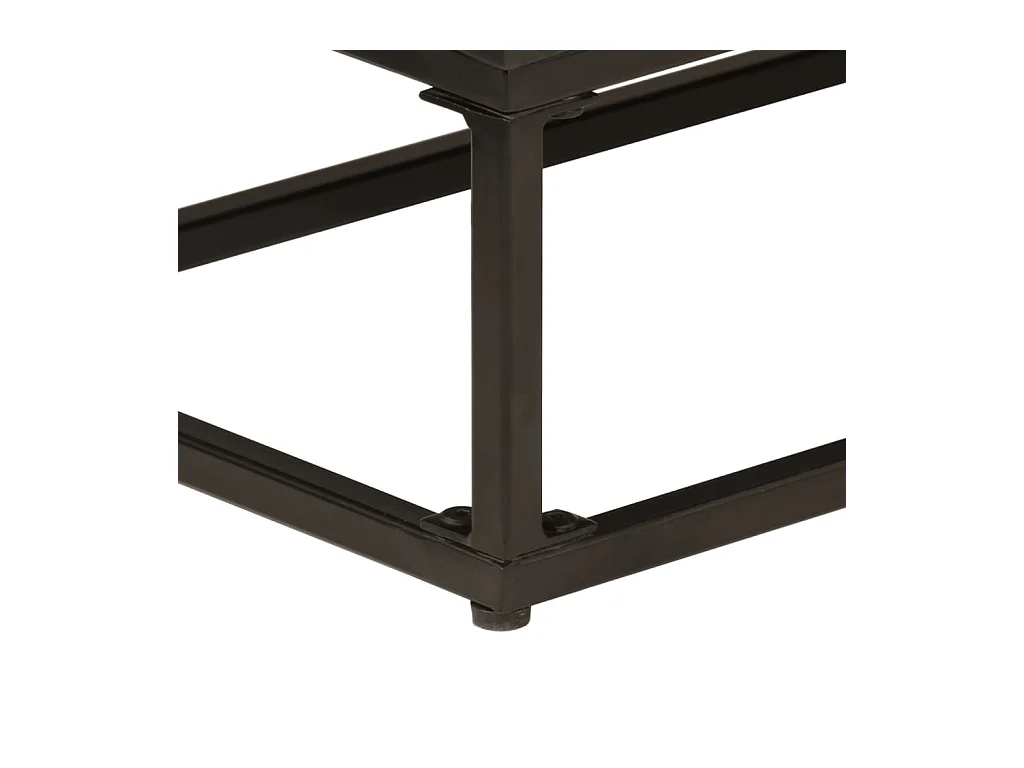 Buffet noir 55x30x76 cm bois massif de manguier et fer