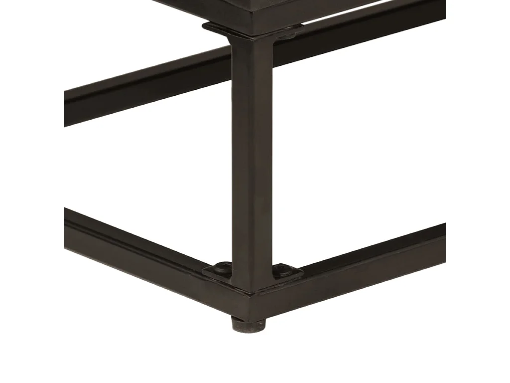 Buffet noir 55x30x76 cm bois massif de manguier et fer