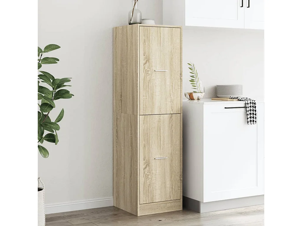 Gabinete de boticario de madera de roble Sonoma