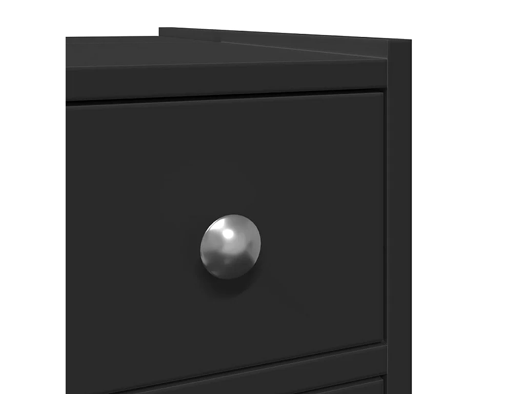 Schmaler Badezimmerschrank mit schwarzen Rollen