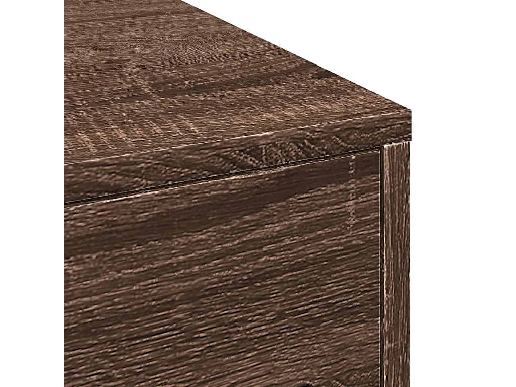 Mueble de baño estrecho con ruedas de roble marrón