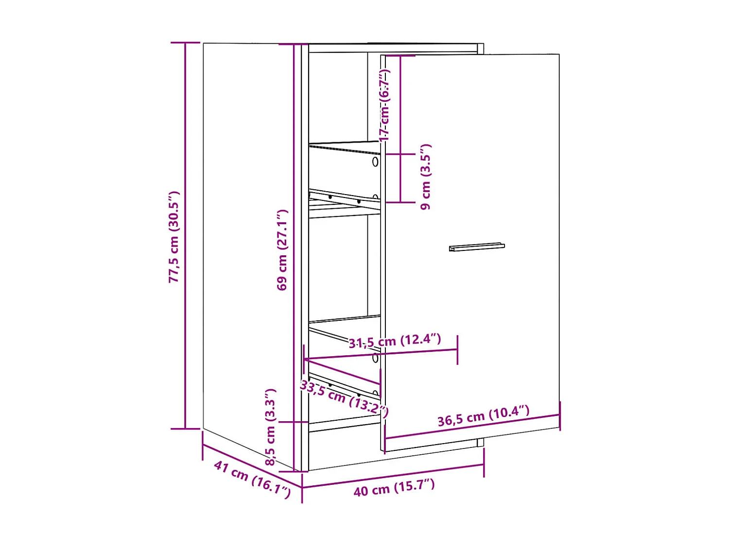 Mobile da farmacia artigianale in legno ingegnerizzato di rovere