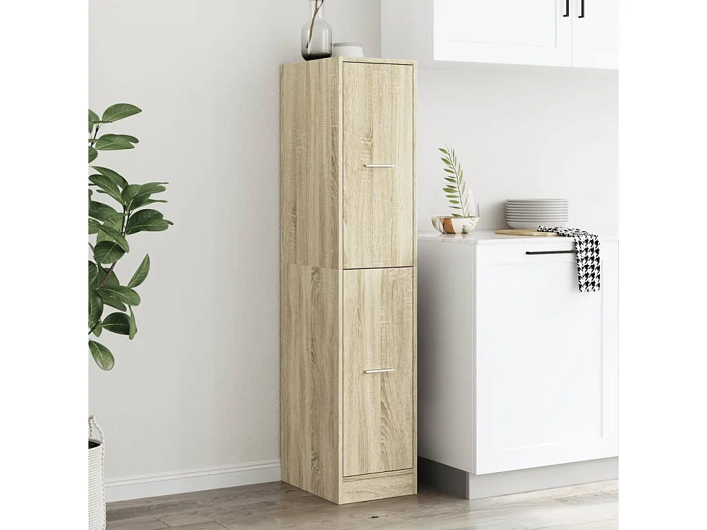 Gabinete de boticario de madera de roble Sonoma