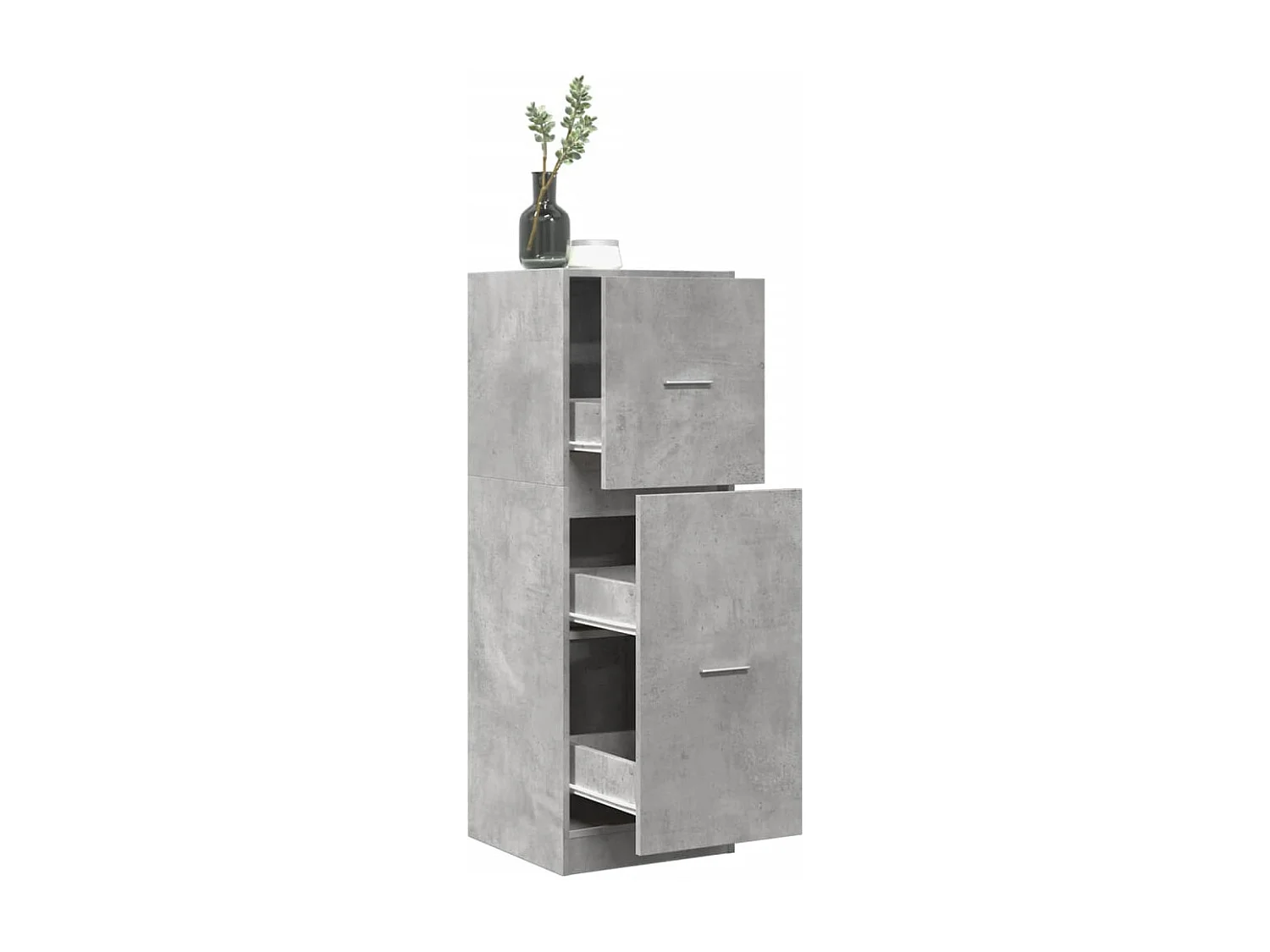 Betongrauer Apothekerschrank 40x41x118 cm, Holzwerkstoff