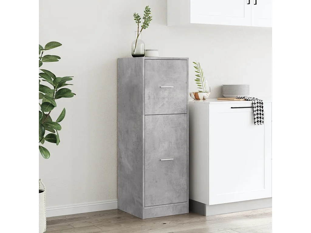 Armoire d'apothicaire gris béton 40x41x118 cm bois d'ingénierie
